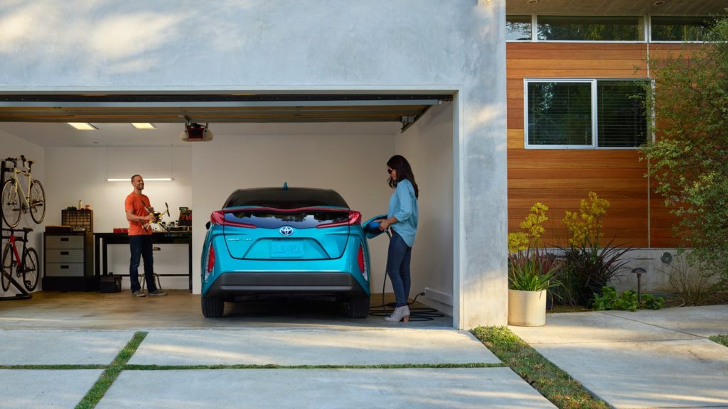 Toyota Prius Prime - garage plugging in