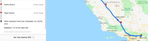 Tesla navigation map - Harris-Tejon-Redlands
