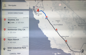 Tesla screen - trip navigation before leaving