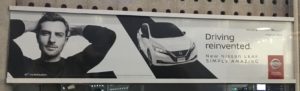 Nissan LEAF billboard Mexico City airport - in English