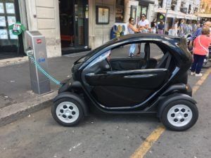 Twizy charging in Rome Enel charging station