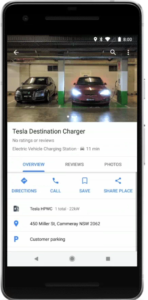 Google Maps Tesla Destination charger