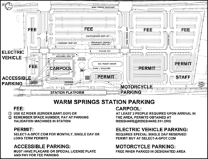 BART Warm Springs Parking Map